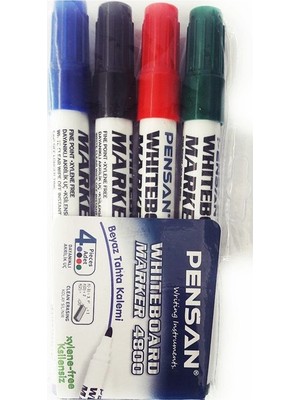 PENSAN BEYAZ TAHTA KALEMİ 4800-1 YUV.UÇ 4 LÜ SET