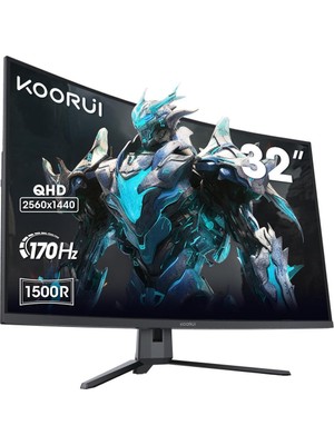 Koorui 32E6QC 31.5" 1 Ms 2k Curved 170 Hz Oyuncu Monitörü Outlet