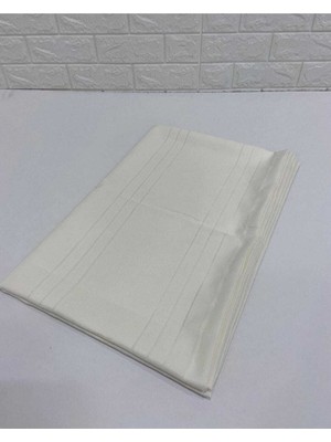 TeknoKapsül Çizgili Tek Masa Örtüsü Colber 160X220CM - Ekru