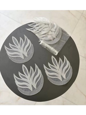 TeknoKapsül 6 Lı Dantel Kahve Sunumluğu 15X15 cm Asorti Desenli Zarif Sunum Aksesuarı