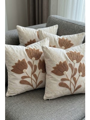 TeknoKapsül 4lü Kırlent Kılıfı, Dijital Baskılı Çift Taraflı Kırlent Kılıfı 45X45CM