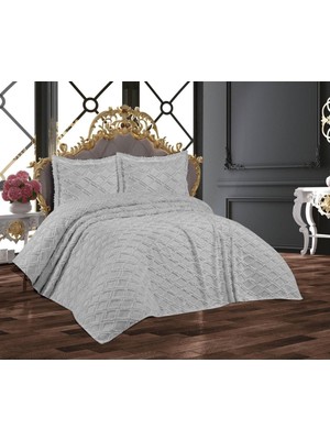 TeknoKapsül Çift Kişilik Yatak Örtüsü Gri 6 Parça Yatak Örtüsü Bedspread