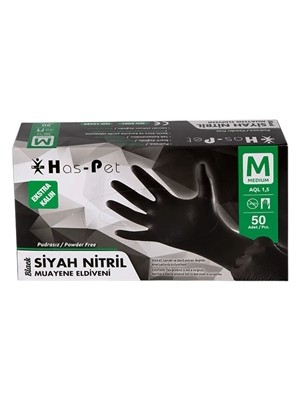 TeknoKapsül Haspet - Ekstra Kalın Siyah Nitril Eldiven