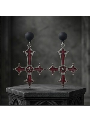 Dükkan Design Crimson Night Star Ters Haç Kolye