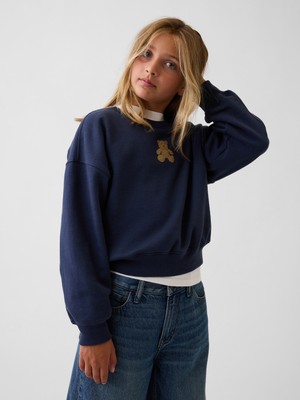 Gap Kız Çocuk Lacivert Vintagesoft Wedge Sweatshirt