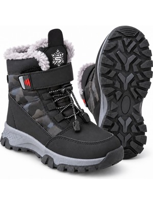 Muggo Peak Içi Kürklü Cırtlı ve Bağcıklı Unisex Çocuk Kar Botu