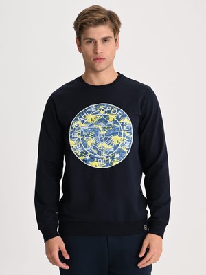 Fenerbahçe Lacivert Tribün Kamuflaj Logolu Erkek Sweatshirt