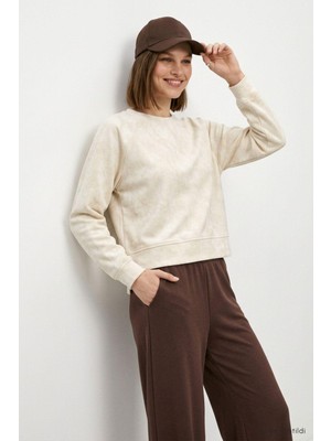 Rays Bisiklet Yaka Kısa Sweat 3268A Ekru