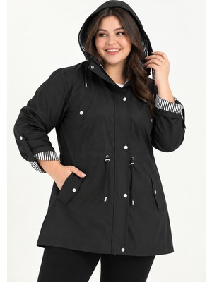 TUTveAL Collection Kadın Suya Dayanıklı Bonded Kumaş  Trençkot