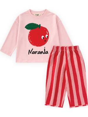 Cigit Oversize Baskılı Mevsimlik Takım 2-10 Yaş Pudra Pembe