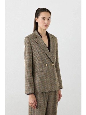 Gusto Kazayağı Blazer Ceket - Kahverengi