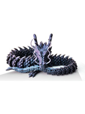 Hareketli Ejderha Oyuncak – Fantastik Eklemli Ejderha Figür, Mitolojik Tasarım & Koleksiyonluk Figür, 30 cm (Gece Mavisi)