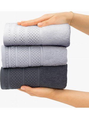 Softure 3’lü El Yüz ve Saç Havlusu, Günlük Kullanım, 50X90 Cm, Yumuşak, Dayanıklı, Hızlı Kuruyan, Ev Banyosu, Otel, Spa, Salon, Yoga, Seyahat Için Kullanıma Uygun (Gri Set)
