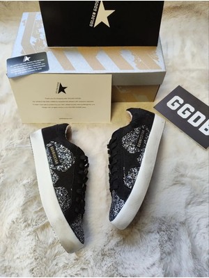 Golden Goose Luxury Siyah Simli Kadın Sneaker