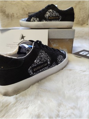 Golden Goose Luxury Siyah Simli Kadın Sneaker