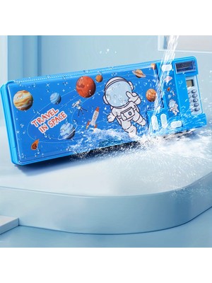 Mj Toys Çok Fonksiyonlu Kalem Kutusu Kalemlik Çok Bölmeli Kalemlik Sevimli Uzay Unicorn Temalı Otomatik Kalemlik Hesap Makinesi Kalemlik