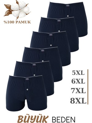 Arma Yıldız 6'lı Paket Erkek Geniş Kalıp Büyük Beden Boxer Battal Boy Iç Giyim %100 Pamuklu