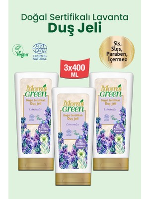 3'lü Set Mom's Green Doğal Sertifikalı Duş Jeli -Lavantalı 400 ml x 3 Adet Ecocosmos