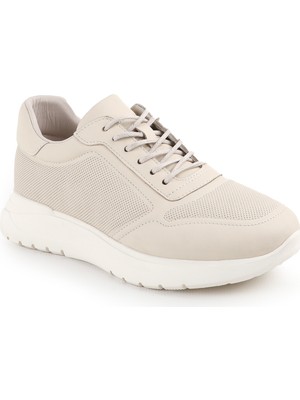 Libero LZ5083 Beyaz Hakiki Deri Lazer Delikli Bağcıklı Esnek Kalın Taban Kadın Comfort Sneaker Casual Ayakkabı