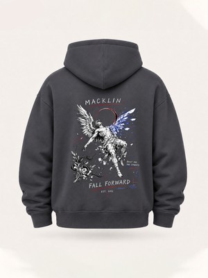 Macklin x Fall Forward Sırt Baskılı Oversize Hoodie