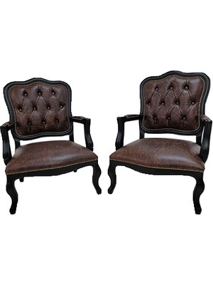 3A Mobilya Buffalo Dark Brown Real Leather Berjer