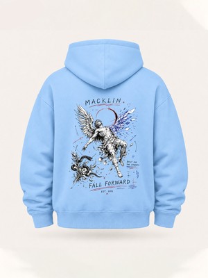 Macklin x Fall Forward Sırt Baskılı Oversize Hoodie