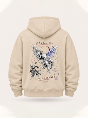 Macklin x Fall Forward Sırt Baskılı Oversize Hoodie