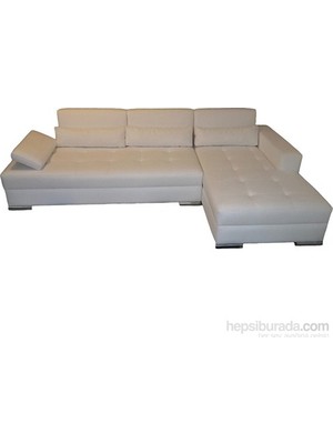 White Leather Köşe Koltuk