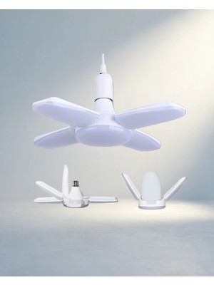 TKÇ 4 Kollu LED Ampül 60 Watt Beyaz Işık (Katlanabilir Model)