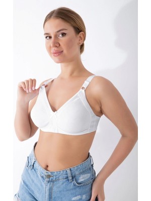 Pileli Store Beyaz Dikişsiz Toparlayıcı Sütyen - 501