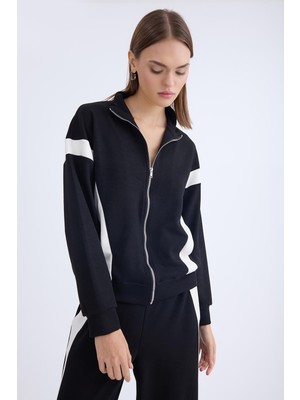 Önü Fermuarlı Uzun Kol Sweat