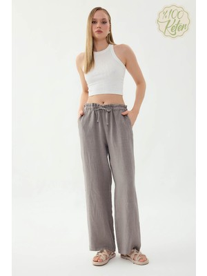 Vitrin %100 Keten Beli Bağcıklı Pantolon
