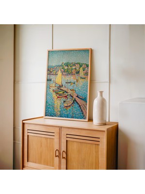 Pegziz Gün Batımında Iskele Modern Kanada Sanatı Çerçeveli Sanat Poster Duvar Dekoru