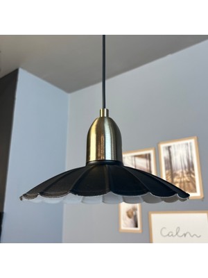 Bamyum Risso Siyah Metal Avize Eskitme Dome Başlık Tekli Sarkıt Aydınlatma