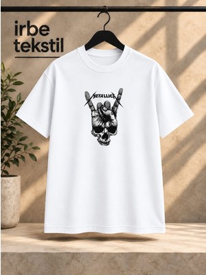 Belirtilmemiş Metallica Baskılı Ünisex Penye T-Shirt