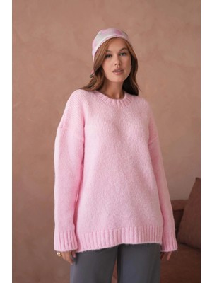Parkkaron Kadın Bisiklet Yaka Yumuşak Dokulu Oversize Triko Kazak 3032