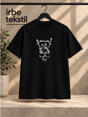Belirtilmemiş Metallica Baskılı Ünisex Penye T-Shirt