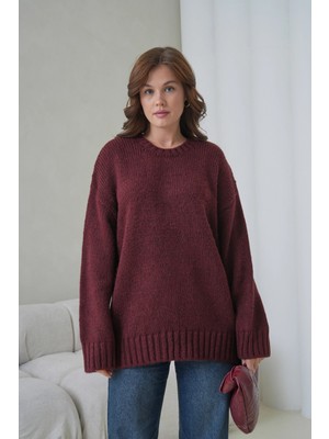 Parkkaron Kadın Bisiklet Yaka Yumuşak Dokulu Oversize Triko Kazak 3032
