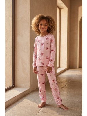 Katia & Bony Kız Çocuk Unicorn Desenli Paketli Pijama Takımı Pembe