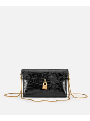 İpekyol Kapaklı Timsah Derisi Görünümlü Clutch IW6260121002001