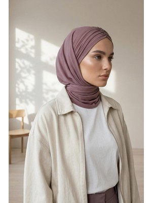 Aishas Design Hazır Form, Şık ve Rahat Drapeli Kaymaz Penye Şal,cps-95