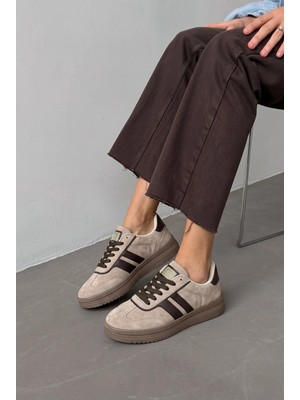 v.s.h velvet  Rota Kadın Vizon-Kahverengi Sneaker Spor Ayakkabı - Kadın Günlük Ayakkabı