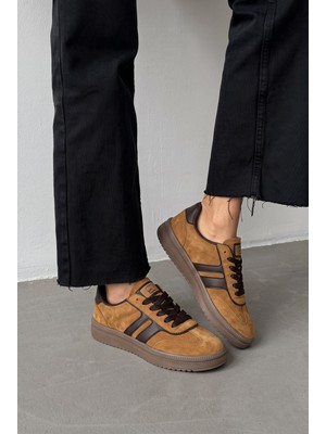 v.s.h velvet  Rota Kadın Camel-Siyah Sneaker Spor Ayakkabı - Kadın Günlük Ayakkabı