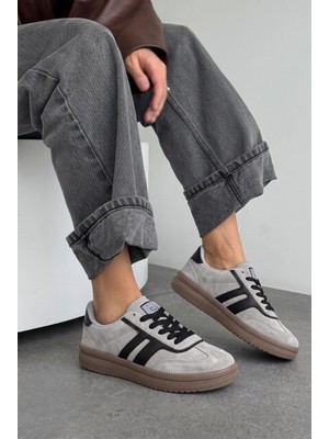 v.s.h velvet  Rota Kadın Gri-Siyah Sneaker Spor Ayakkabı - Kadın Günlük Ayakkabı