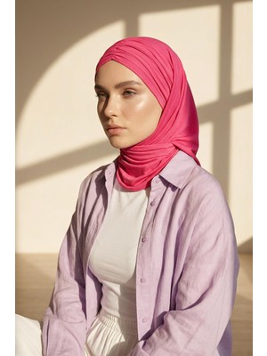 Aishas Design Hazır Form, Şık ve Rahat Drapeli Kaymaz Penye Şal,cps-95