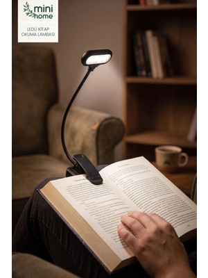 Minihome AV-013 Ledli Kıskaçlı Mini Kitap Okuma Lambası Pille Çalışan Masa Lambası ve Kitap Okuma Işığı