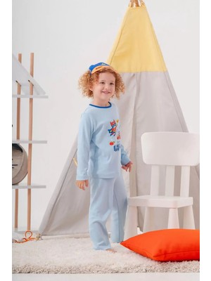 Hoppa Süper Heros Çanta ve Maskeli % 100 Pamuk Erkek Çocuk Pijama Takımı