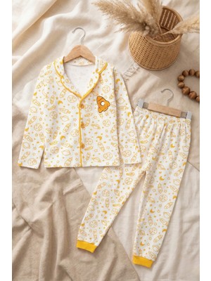 Hoppa Galaksi Roket Nakışlı % 100 Pamuk Yakalı Erkek Çocuk Pijama Takımı