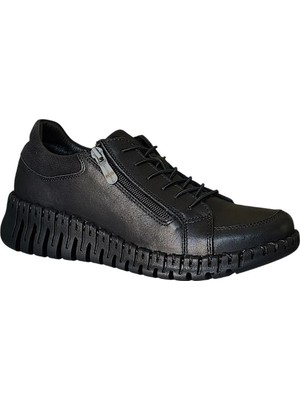 Mammamia D26KA-765-B Siyah Kadın Comfort Deri Ayakkabı