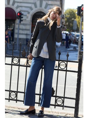 DeFacto %100 Pamuk Straight Wide Yüksek Bel Jean Pantolon F3093AX25WN